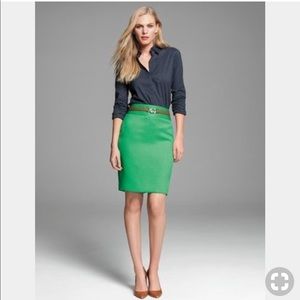 The limited green pencil skirt size 4